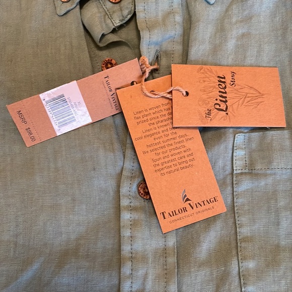 Tailor Vintage XL linen button down. NWT. - Picture 4 of 9